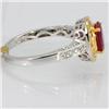 Image 3 : Genuine  1.76 ctw Ruby & Diamond Ring 18KT 2 Tone Ring Size 6.5