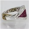 Image 2 : Genuine  2.18 ctw Ruby & Diamond Ring 14KT White Gold Ring Size 6.5