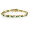 Image 1 : Genuine 6.88 ctw Emerald & Diamond Bracelet Yellow Gold