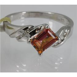 Genuine  1.33 ctw  Twilight Pink Tourmaline Ring  14KT White Gold  Ring Size  7