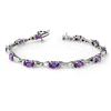 Image 1 : Genuine 6.14 ctw Tanzanite & Diamond Bracelet 14K Gold