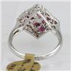 Image 2 : Genuine  1.00 ctw Ruby & Diamond Ring 14KT White Gold Ring Size 6.5