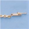 Image 1 : Genuine 16" 14kt Italian Gold-Yellow 3.0mm, D/C  Rope Chain Gauge:D/C or Reg.,  12.3gr