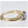 Image 2 : Genuine  1.37 ctw Tanzanite & Diamond Ring 14KT Yellow Gold Ring Size 7