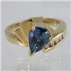 Image 1 : Genuine  2.34 ctw Tanzanite & Diamond Ring 14KT Yellow Gold Ring Size 7