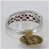 Image 3 : Genuine  1.53 ctw Ruby & Diamond Ring 18KT White Gold Ring Size 6.5