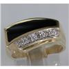Image 1 : Genuine 0.13 ctw Diamond & Black Enamel Ring 14KT Gold-Yellow 