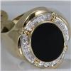 Image 2 : Genuine 0.23 ctw Diamond & Black Enamel Ring 14KT Gold-Yellow 
