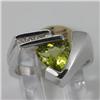 Image 1 : Genuine 1.95 ctw Peridot & Diamond Ring 14KT White Gold 