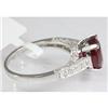 Image 2 : Genuine 4.66 ctw Ruby & Diamond  Ring 18kt Gold-White