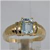 Image 2 : Genuine 1.05 ctw Aquamarine & Diamond Ring 14KT Yellow Gold 