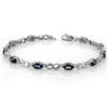 Genuine 3.54 ctw Blue Sapphire & Diamond Bracelet Gold