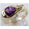 Image 1 : Genuine 1.43 ctw Amethyst & Diamond Ring 14KT Gold-Yellow 