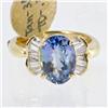 Image 1 : Genuine  3.42 ctw Tanzanite & Diamond Ring 14KT Yellow Gold Ring Size 7