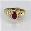 Image 1 : Genuine  0.71 ctw Ruby & Ddiamond Ring 14KT Yellow Gold Ring Size 6.5