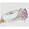 Image 2 : Genuine  1.75 ctw Pink Sapphire & Diamond Ring 14KT White Gold Ring Size 7