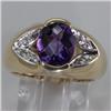 Image 3 : Genuine 2.31 ctw Amethyst  & Diamond Ring 14KT Yellow Gold 