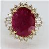Image 1 : Genuine  7.91 ctw Ruby & Diamond Ring 14KT Yellow Gold Ring Size 6.5