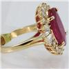 Image 3 : Genuine  7.91 ctw Ruby & Diamond Ring 14KT Yellow Gold Ring Size 6.5
