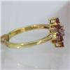 Image 3 : Genuine  0.55 ctw Ruby & Diamond Ring 14KT Yellow Gold Ring Size 6.5