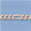 Image 2 : Genuine 16" 14kt Italian Gold-Yellow 4.4mm, Rhod Figaro Chain Gauge:120, 14.4gr
