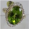Image 1 : Genuine  9.86 ctw  Peridot Ring  14KT Yellow Gold  Ring Size  6