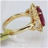 Image 2 : Genuine  5.75 ctw Ruby & Diamond Ring 14KT Yellow Gold Ring Size 6.5