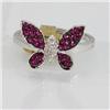 Image 1 : Genuine  0.47 ctw Ruby & Diamond Ring 14KT Yellow Gold Ring Size 6.5