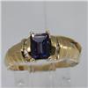 Image 2 : Genuine 0.96 ctw Iolite & Diamond Ring 14KT Yellow Gold 