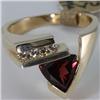 Image 2 : Genuine 1.99 ctw Garnet & Diamond Ring 14KT Yellow Gold 