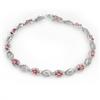 Image 1 : Genuine 3.86 ctw Red Sapphire & Diamond Bracelet Gold