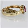Image 2 : Genuine  0.64 ctw Ruby & Diamond Ring 14KT Yellow Gold Ring Size 6.5