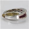 Image 2 : Genuine  1.53 ctw Ruby & Diamond Ring 18KT White Gold Ring Size 6.5