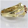 Image 3 : Genuine  0.50 ctw Ruby & Diamond Ring 14KT Yellow Gold Ring Size 6.5