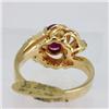 Image 2 : Genuine  1.26 ctw Ruby & Diamond Ring 14KT Yellow Gold Ring Size 6.5