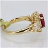 Image 3 : Genuine  2.12 ctw Ruby & Diamond Ring 14KT Yellow Gold Ring Size 6.5
