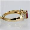 Image 2 : Genuine  0.99 ctw Ruby & Diamond Ring 14KT Yellow Gold Ring Size 6.5