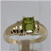 Image 1 : Genuine 1.50 ctw Peridot & Diamond Ring 14KT Yellow Gold 