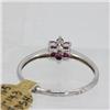Image 2 : Genuine  0.19 ctw Ruby & Diamond Ring 14KT White Gold Ring Size 6.5