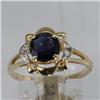 Image 1 : Genuine 1.02 ctw  Iolite & Diamond Ring 14KT Yellow Gold 
