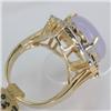 Image 2 : Genuine 0.81 ctw Ruby & Diamond of Large Lavender Jade Ring  15X12MM 14KT Yellow Gold 