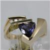 Image 1 : Genuine 1.40 ctw Iolite & Diamond Ring 14KT Yellow Gold 