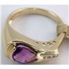 Image 2 : Genuine 1.43 ctw Amethyst & Diamond Ring 14KT Gold-Yellow 