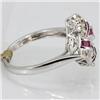 Image 3 : Genuine  1.00 ctw Ruby & Diamond Ring 14KT White Gold Ring Size 6.5