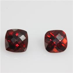 Natural Red Garnet Checkered Cushion Cut AAA 9x9mm 2 pcs per lot 7.46ctw @ 15USD/ct