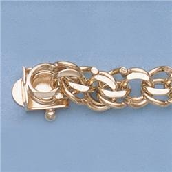 Genuine 7" 14kt Italian Gold-Yellow or White 7.0mm, Charm Bracelets Gauge:Y4054, 15gr