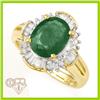 Image 1 : Genuine 3.12 ctw Emerald & Diamond Ring 14K Yellow Gold