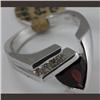Image 2 : Genuine 1.99 ctw Garnet & Diamond Ring 14KT White Gold 