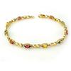 Image 1 : Genuine 2.54 ctw Multi-Sapphire & Diamond Bracelet Gold