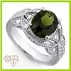 Image 1 : Genuine 3.29 ctw Green Tourmaline & Diamond Ring Gold